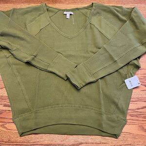 Free People Santa Clara Thermal Long Sleeve dolman nwt size small fern gully